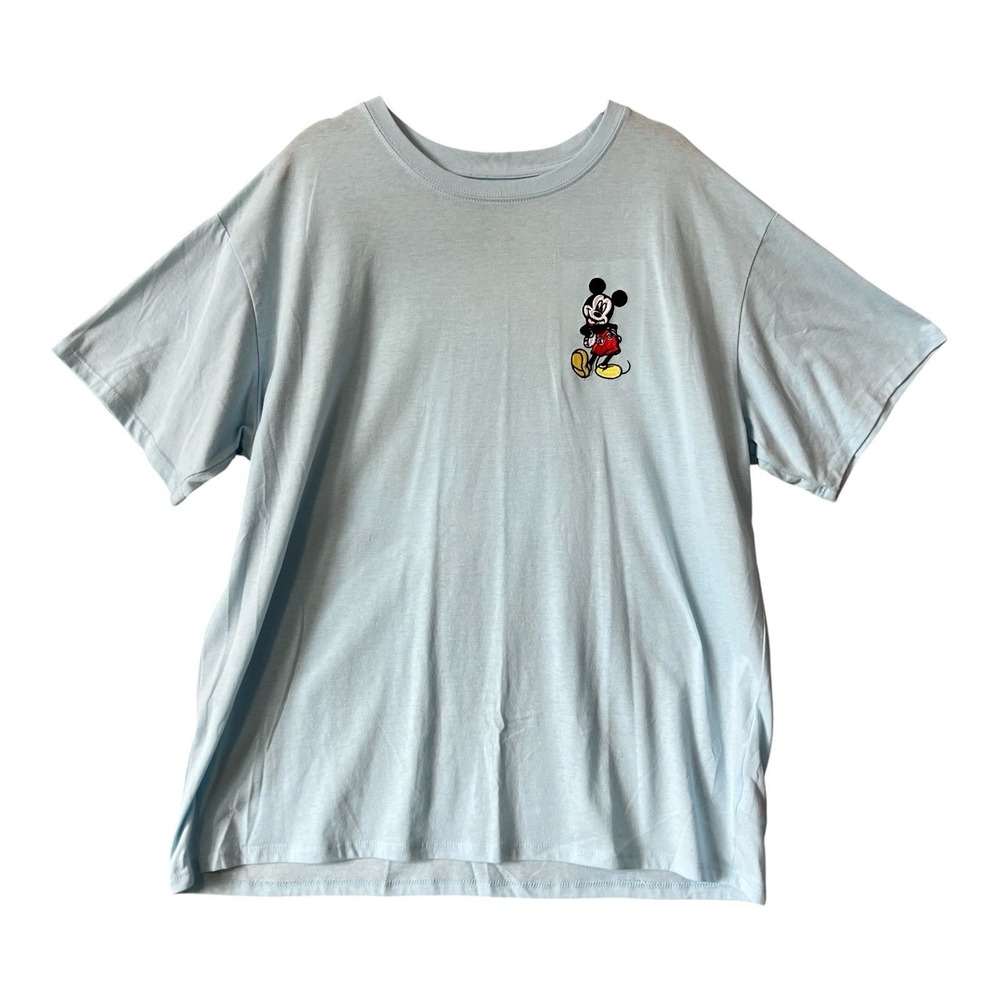 Classic Mickey Minnie Mouse And Friends Blue Embroiderd T-shirt XXL (19) Juniors